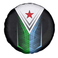 Djibouti Fusion Spare Tire Cover Tribal Geometry Meets National Colors and Red Star Boldness