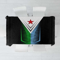 Djibouti Fusion Tablecloth Tribal Geometry Meets National Colors and Red Star Boldness
