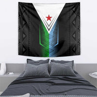 Djibouti Fusion Tapestry Tribal Geometry Meets National Colors and Red Star Boldness