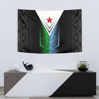 Djibouti Fusion Tapestry Tribal Geometry Meets National Colors and Red Star Boldness