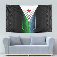 Djibouti Fusion Tapestry Tribal Geometry Meets National Colors and Red Star Boldness