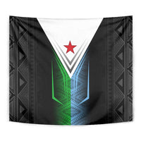 Djibouti Fusion Tapestry Tribal Geometry Meets National Colors and Red Star Boldness