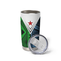 Djibouti Fusion Tumbler Cup Tribal Geometry Meets National Colors and Red Star Boldness