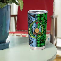 Djibouti Fusion Tumbler Cup Tribal Geometry Meets National Colors and Red Star Boldness