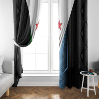 Djibouti Fusion Window Curtain Tribal Geometry Meets National Colors and Red Star Boldness