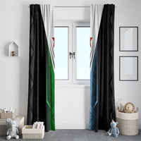 Djibouti Fusion Window Curtain Tribal Geometry Meets National Colors and Red Star Boldness