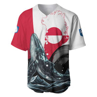 Greenland Whale Baseball Jersey with Arctic Waves and Where the Ice Meets the Sky Text Design
