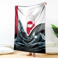 Greenland Whale Blanket with Arctic Waves and Where the Ice Meets the Sky Text Design