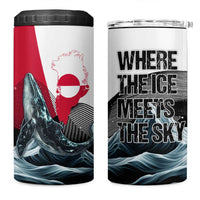 Greenland Whale 4 in 1 Can Cooler Tumbler with Arctic Waves and Where the Ice Meets the Sky Text Design