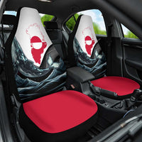 Greenland Whale Car Seat Cover with Arctic Waves and Where the Ice Meets the Sky Text Design