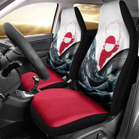 Greenland Whale Car Seat Cover with Arctic Waves and Where the Ice Meets the Sky Text Design