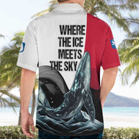 Greenland Whale Hawaiian Shirt with Arctic Waves and Where the Ice Meets the Sky Text Design