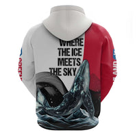 Greenland Whale Hoodie with Arctic Waves and Where the Ice Meets the Sky Text Design
