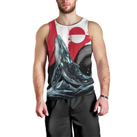 Greenland Whale Men Tank Top with Arctic Waves and Where the Ice Meets the Sky Text Design