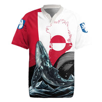 Greenland Whale Rugby Jersey with Arctic Waves and Where the Ice Meets the Sky Text Design