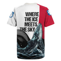 Greenland Whale Rugby Jersey with Arctic Waves and Where the Ice Meets the Sky Text Design