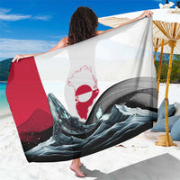 Greenland Whale Sarong with Arctic Waves and Where the Ice Meets the Sky Text Design