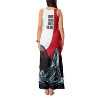 Greenland Whale Tank Maxi Dress with Arctic Waves and Where the Ice Meets the Sky Text Design