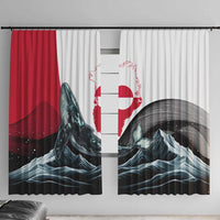 Greenland Whale Window Curtain with Arctic Waves and Where the Ice Meets the Sky Text Design