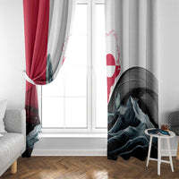 Greenland Whale Window Curtain with Arctic Waves and Where the Ice Meets the Sky Text Design