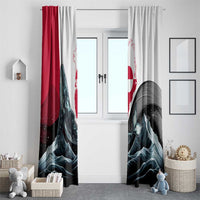 Greenland Whale Window Curtain with Arctic Waves and Where the Ice Meets the Sky Text Design