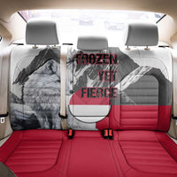 Greenland Back Car Seat Cover with Arctic Fox, Mountains, and Frozen Yet Fierce Text Design