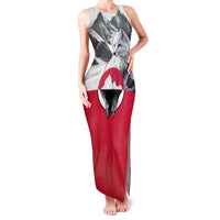 Greenland Family Matching Tank Maxi Dress and Hawaiian Shirt with Arctic Fox, Mountains, and Frozen Yet Fierce Text Design