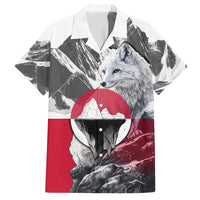 Greenland Hawaiian Shirt with Arctic Fox, Mountains, and Frozen Yet Fierce Text Design