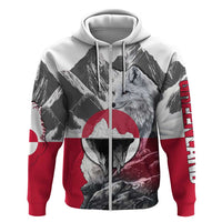 Greenland Hoodie with Arctic Fox, Mountains, and Frozen Yet Fierce Text Design