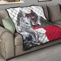 Greenland Quilt with Arctic Fox, Mountains, and Frozen Yet Fierce Text Design