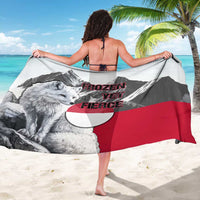 Greenland Sarong with Arctic Fox, Mountains, and Frozen Yet Fierce Text Design