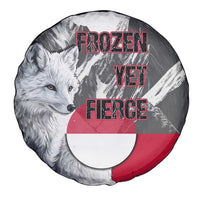 Greenland Spare Tire Cover with Arctic Fox, Mountains, and Frozen Yet Fierce Text Design