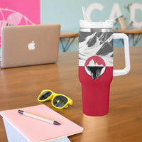 Greenland Tumbler With Handle with Arctic Fox, Mountains, and Frozen Yet Fierce Text Design