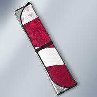 Personalized Qatar Soccer Auto Sun Shade Arabian Oryx Football Mascot - Comic Art Geometric