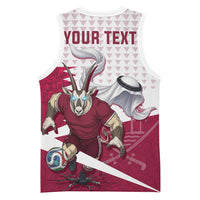 Personalized Qatar Soccer Basketball Jersey Arabian Oryx Football Mascot - Comic Art Geometric