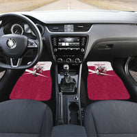 Personalized Qatar Soccer Car Mats Arabian Oryx Football Mascot - Comic Art Geometric