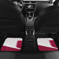 Personalized Qatar Soccer Car Mats Arabian Oryx Football Mascot - Comic Art Geometric