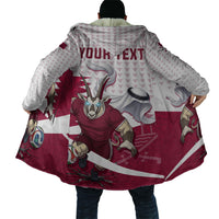 Personalized Qatar Soccer Cloak Arabian Oryx Football Mascot - Comic Art Geometric