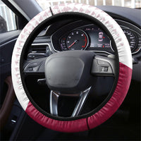 Qatar Soccer Steering Wheel Cover Arabian Oryx Football Mascot - Comic Art Geometric