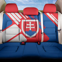 Slovakia – Red Blue White Geometric Flag Design Back Car Seat Cover with National Crest