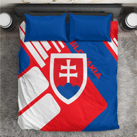 Slovakia – Red Blue White Geometric Flag Design Bedding Set with National Crest