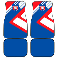 Slovakia – Red Blue White Geometric Flag Design Car Mats with National Crest