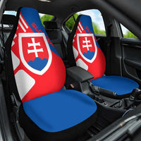 Slovakia – Red Blue White Geometric Flag Design Car Seat Cover with National Crest