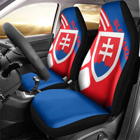 Slovakia – Red Blue White Geometric Flag Design Car Seat Cover with National Crest