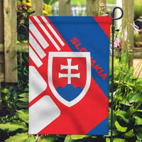 Slovakia – Red Blue White Geometric Flag Design Garden Flag with National Crest