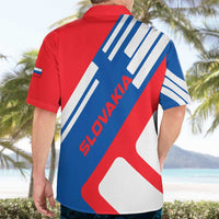 Slovakia – Red Blue White Geometric Flag Design Hawaiian Shirt with National Crest