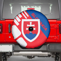 Slovakia – Red Blue White Geometric Flag Design Spare Tire Cover with National Crest