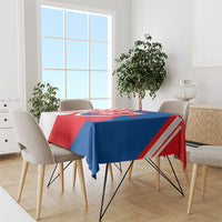 Slovakia – Red Blue White Geometric Flag Design Tablecloth with National Crest