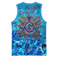 Prince Hall Freemasonry Basketball Jersey Compasses Masonic Art - Urban Graffiti Style