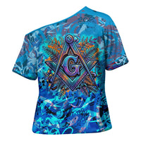 Prince Hall Freemasonry Cross Shoulder Shirt Compasses Masonic Art - Urban Graffiti Style